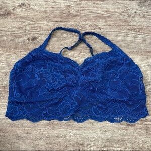 Victoria's Secret Pink Blue Lace Bralette Size Large